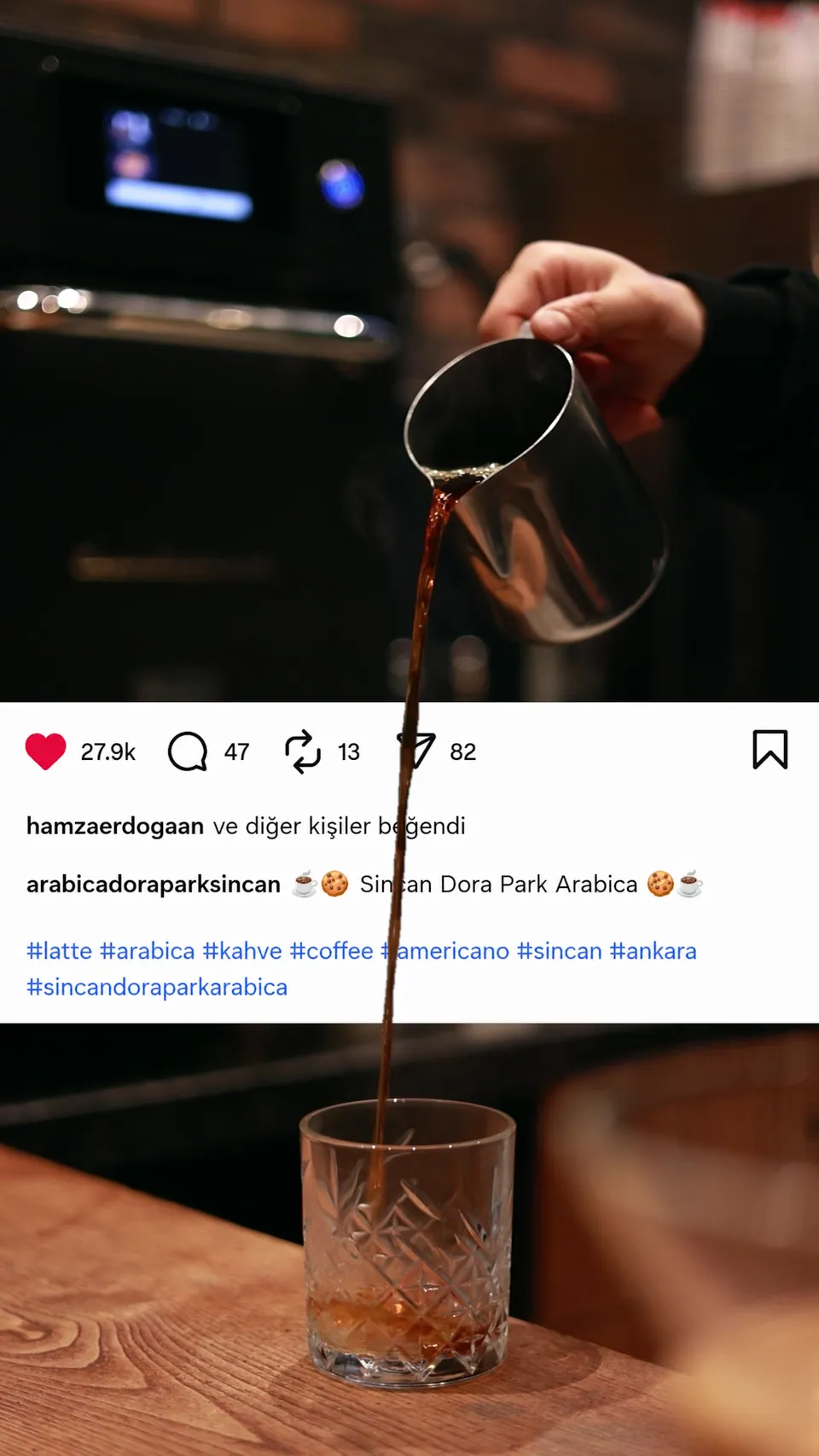 Arabica .2 — sosyal medya içeriği projesinden bir kare